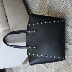Black Studded Tote Bag